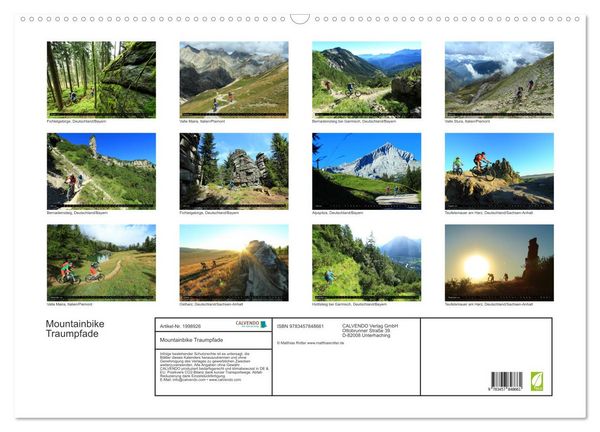 Produktbild: Mountainbike Traumpfade (Wandkalender 2026 DIN A2 quer), CALVENDO Monatskalender