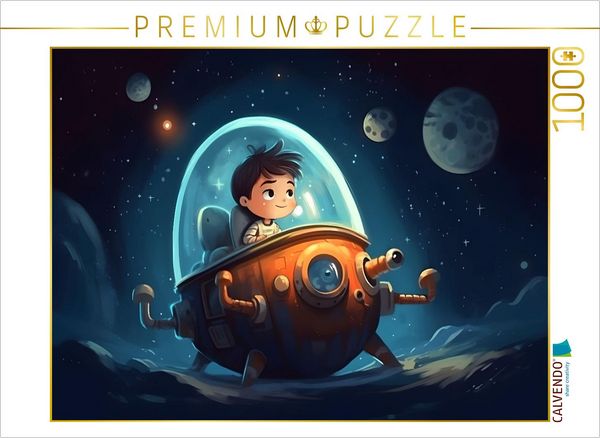 Produktbild: CALVENDO Puzzle Luca&acute;s Reise zum Mond | 1000 Teile Lege-Gr&ouml;&szlig;e 64x48cm Foto-Puzzle f&uuml;r gl&uuml;ckliche Stunden