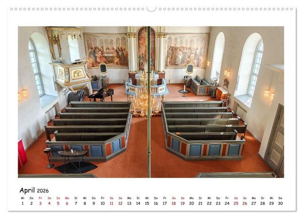 Produktbild: Schwedische Kirchen auf dem St.Olavsweg (hochwertiger Premium Wandkalender 2026 DIN A2 quer), Kunstdruck in Hochglanz