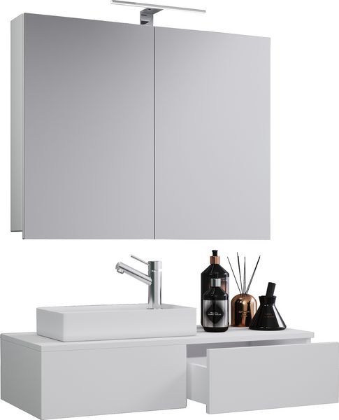 Produktbild: 3-tlg G&auml;ste WC Waschplatz Waschtisch Gudas Schrank