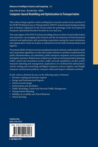 Produktbild: Computer-based Modelling and Optimization in Transportation