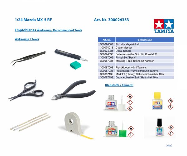 Produktbild: Tamiya 300024353 Mazda MX-5 RF Automodell Bausatz 1:24