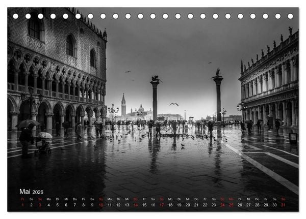 Produktbild: Venedig - Licht und Schatten (Tischkalender 2026 DIN A5 quer), CALVENDO Monatskalender