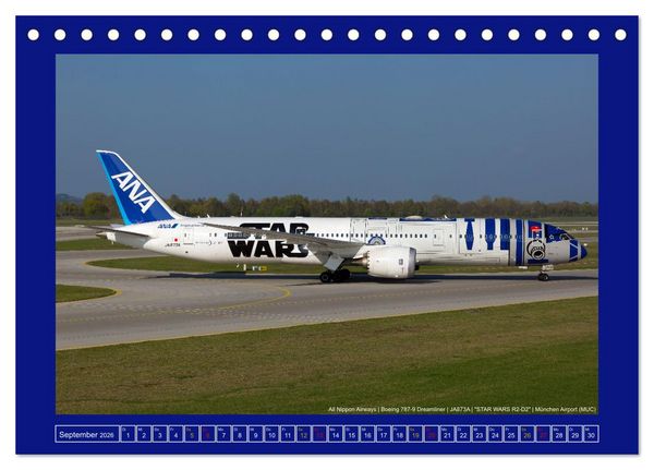 Produktbild: Bunte Airliner (Tischkalender 2026 DIN A5 quer), CALVENDO Monatskalender