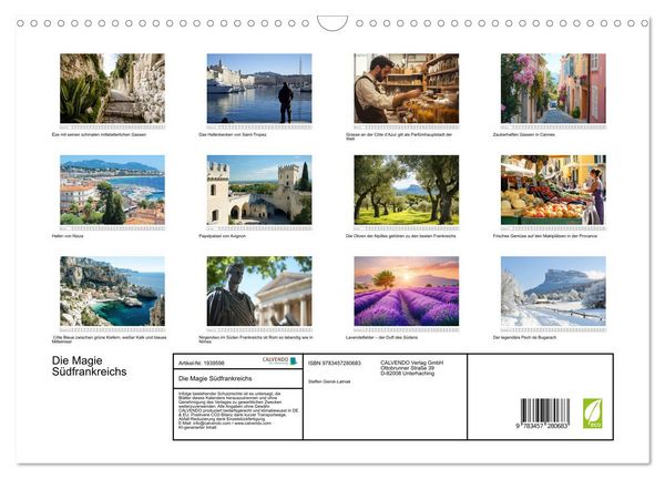 Produktbild: Die Magie S&uuml;dfrankreichs (Wandkalender 2026 DIN A3 quer), CALVENDO Monatskalender