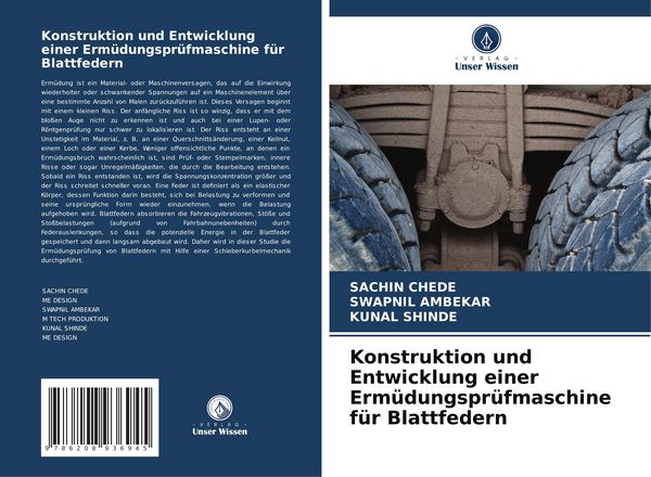Produktbild: Konstruktion und Entwicklung einer Erm&uuml;dungspr&uuml;fmaschine f&uuml;r Blattfedern