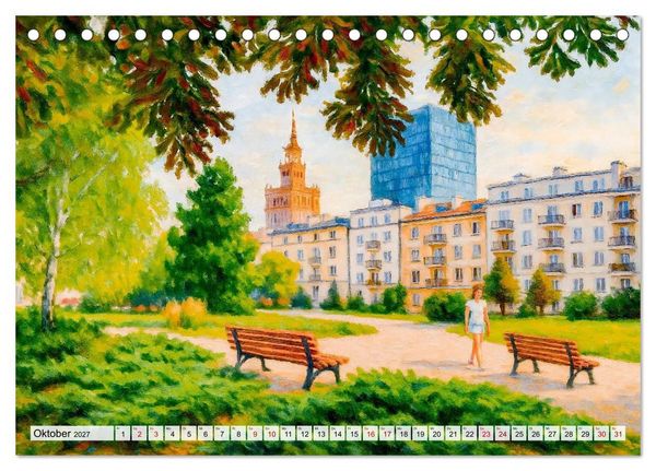 Produktbild: Warschau Impressionen - Historische Orte in leuchtenden Farben (Tischkalender 2027 DIN A5 quer), CALVENDO Monatskalender