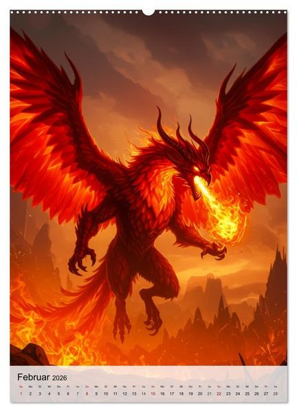 Produktbild: Mythische Bestien &ndash; Dunkle Legenden (Wandkalender 2026 DIN A2 hoch), CALVENDO Monatskalender