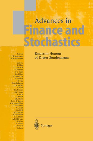 Produktbild: Advances in Finance and Stochastics