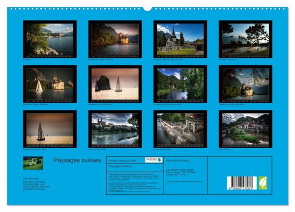 Produktbild: Paysages suisses (Calendrier mural 2026 DIN A2 vertical) calendrier de bureau