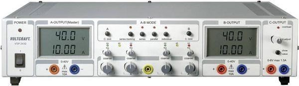Produktbild: VOLTCRAFT VSP 2410 Labornetzger&auml;t, einstellbar 0.1 - 40 V/DC 0 - 10 A 809 W Anzahl Ausg&auml;nge 3 x