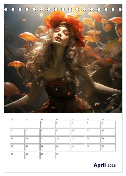 Produktbild: Die wundersame Welt der Zauberwesen (Tischkalender 2026 DIN A5 hoch), CALVENDO Monatskalender