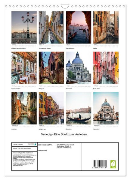 Produktbild: Venedig - Eine Stadt zum Verlieben. (Wandkalender 2026 DIN A3 hoch), CALVENDO Monatskalender