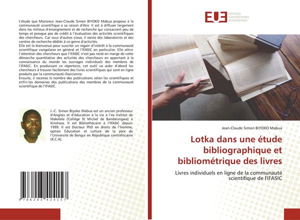 Produktbild: Lotka dans une &eacute;tude bibliographique et bibliom&eacute;trique des livres
