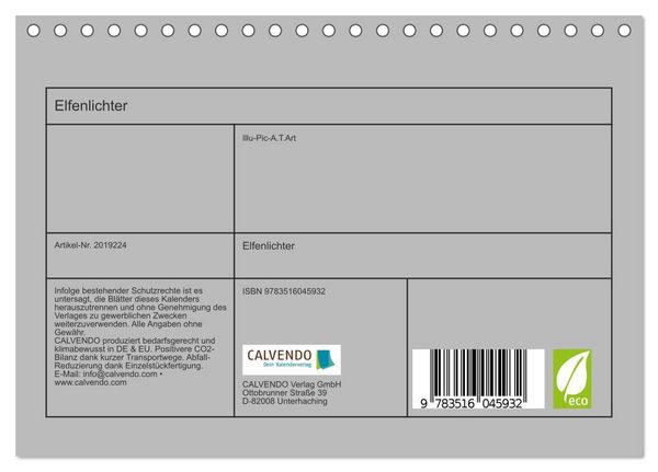 Produktbild: Elfenlichter (Tischkalender 2026 DIN A5 quer), CALVENDO Monatskalender
