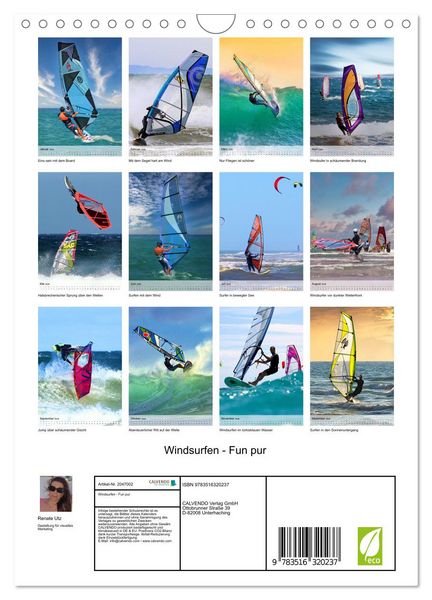Produktbild: Windsurfen - Fun pur (Wandkalender 2026 DIN A4 hoch), CALVENDO Monatskalender