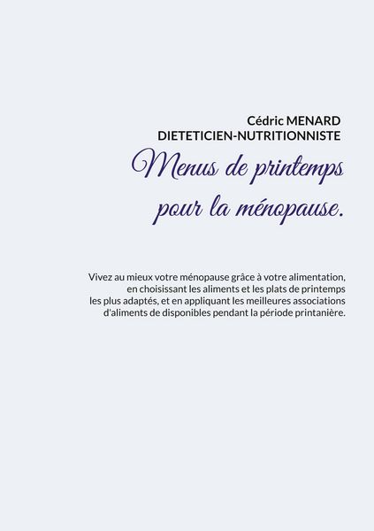 Produktbild: Menus de printemps pour la m&eacute;nopause.