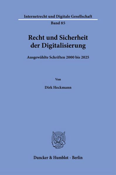 Produktbild: Recht und Sicherheit der Digitalisierung
