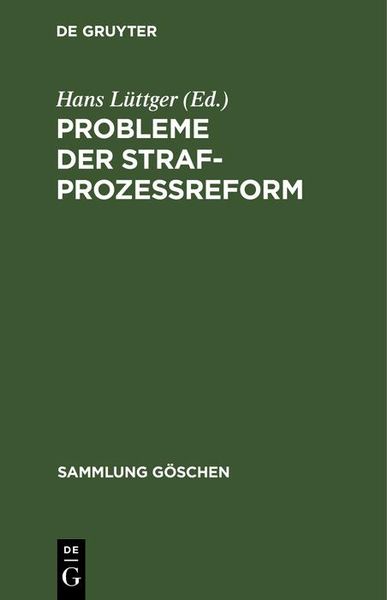 Produktbild: Probleme der Strafproze&szlig;reform