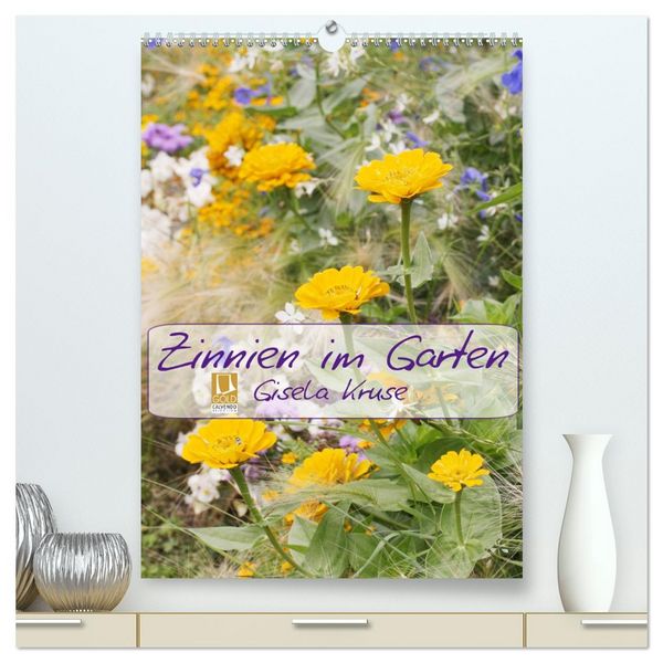 Produktbild: Zinnien im Garten (hochwertiger Premium Wandkalender 2026 DIN A2 hoch), Kunstdruck in Hochglanz