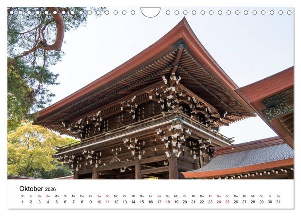 Produktbild: Tokio Kalender mit historischen Tempeln und Schreinen (Wandkalender 2026 DIN A4 quer), CALVENDO Monatskalender