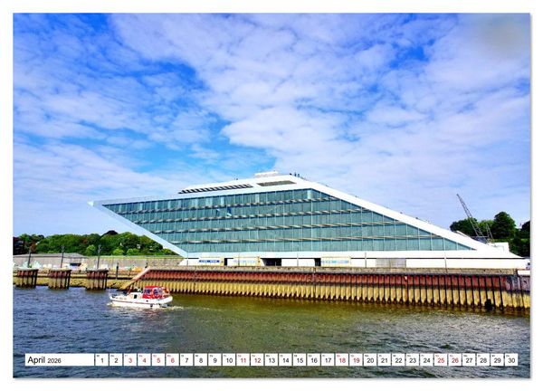 Produktbild: elbabw&auml;rts - Von Hamburg nach Cuxhaven (Wandkalender 2026 DIN A2 quer), CALVENDO Monatskalender