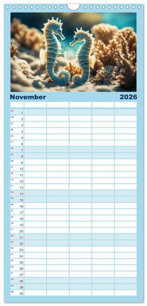 Produktbild: Familienplaner 2026 - Tief unten im Meer Unterwasser Fantasy mit 5 Spalten (Wandkalender, 21 x 45 cm) CALVENDO