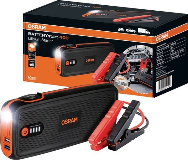 Osram Automotive Schnellstartsystem BATTERYstart 400 OBSL400 Starthilfestrom (12 V)=400 A USB-Steckdose 2x