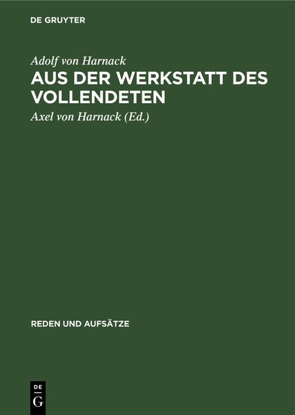 Produktbild: Aus der Werkstatt des Vollendeten
