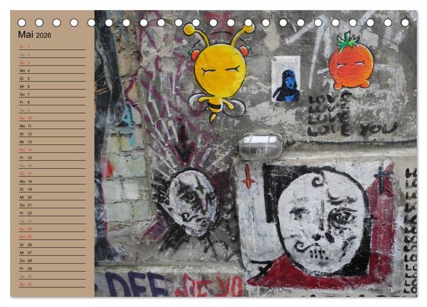 Produktbild: Street-Art Berlin (Tischkalender 2026 DIN A5 quer), CALVENDO Monatskalender