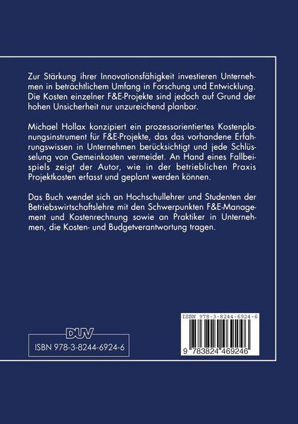 Produktbild: Prozessorientierte Kostenplanung f&uuml;r F&E-Projekte