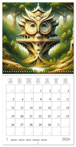Produktbild: Habitat des chouettes (Calendrier mural carr&eacute; 2026 30x30 cm) Calendrier double avec une page pour vos prises de notes