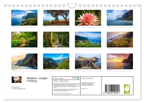 Produktbild: Madeira - ewiger Fr&uuml;hling (Wandkalender 2026 DIN A4 quer), CALVENDO Monatskalender