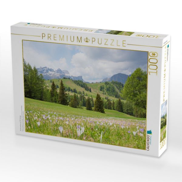 Produktbild: CALVENDO Puzzle Krokuswiese am Piz Sorega | 1000 Teile Lege-Gr&ouml;&szlig;e 64x48cm Foto-Puzzle f&uuml;r gl&uuml;ckliche Stunden