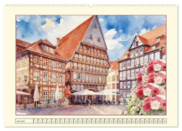 Produktbild: Die sch&ouml;nsten Altst&auml;dte in Niedersachsen (Wandkalender 2027 DIN A2 quer), CALVENDO Monatskalender