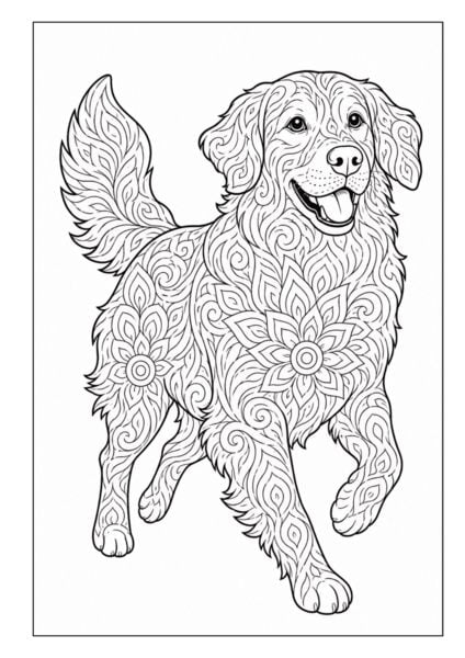 Produktbild: Mandala Malbuch Hunde f&uuml;r Kinder ab 8 Jahren mit 50 sch&ouml;nen Ausmalbildern