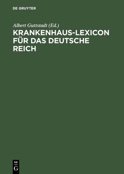 Produktbild: Krankenhaus-Lexicon f&uuml;r das Deutsche Reich