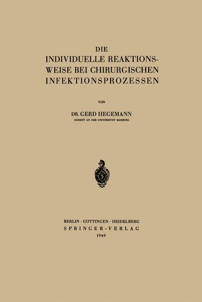 Produktbild: Die Individuelle Reaktionsweise bei Chirurgischen Infektionsprozessen