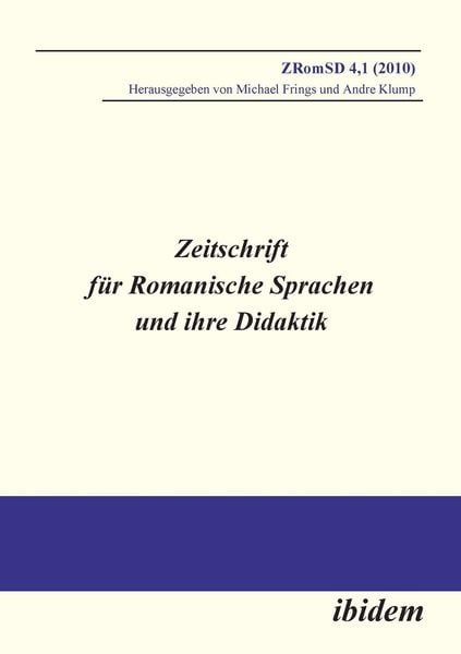 Produktbild: Zeitschrift f&uuml;r Romanische Sprachen und ihre Didaktik. Heft