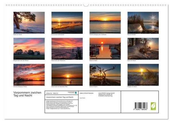 Produktbild: Vorpommern zwichen Tag und Nacht (hochwertiger Premium Wandkalender 2026 DIN A2 quer), Kunstdruck in Hochglanz