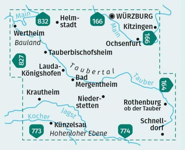 Produktbild: KOMPASS Wanderkarte 772 Taubertal, Hohenloher Ebene 1:50.000