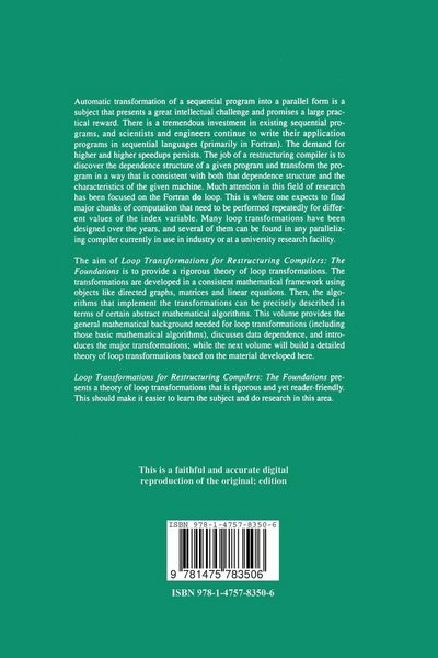 Produktbild: Loop Transformations for Restructuring Compilers