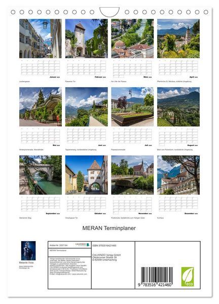 Produktbild: MERAN Terminplaner (Wandkalender 2026 DIN A4 hoch), CALVENDO Monatskalender