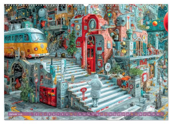 Produktbild: Stadtleben - Mit leicht schrulligen Bewohnern (hochwertiger Premium Wandkalender 2026 DIN A2 quer), Kunstdruck in Hochglanz