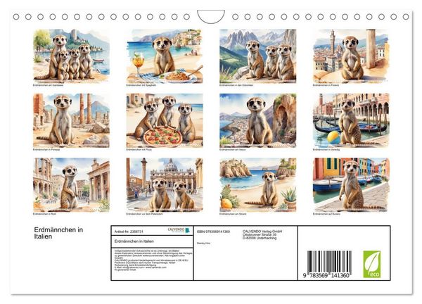 Produktbild: Erdm&auml;nnchen in Italien (Wandkalender 2027 DIN A4 quer), CALVENDO Monatskalender