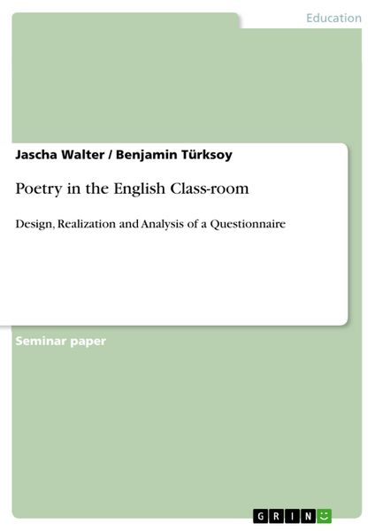 Produktbild: Poetry in the English Class-room