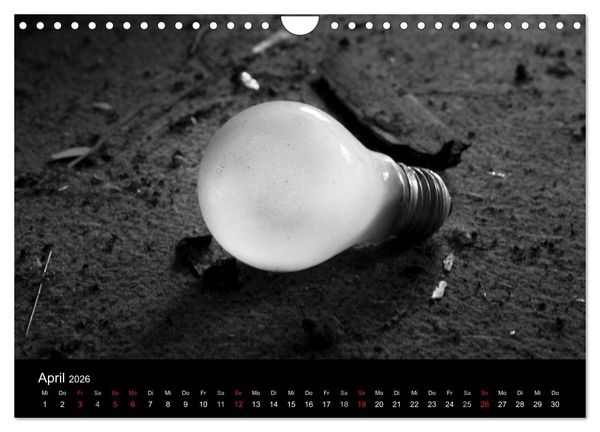 Produktbild: Objekte in schwarz weiss (Wandkalender 2026 DIN A4 quer), CALVENDO Monatskalender