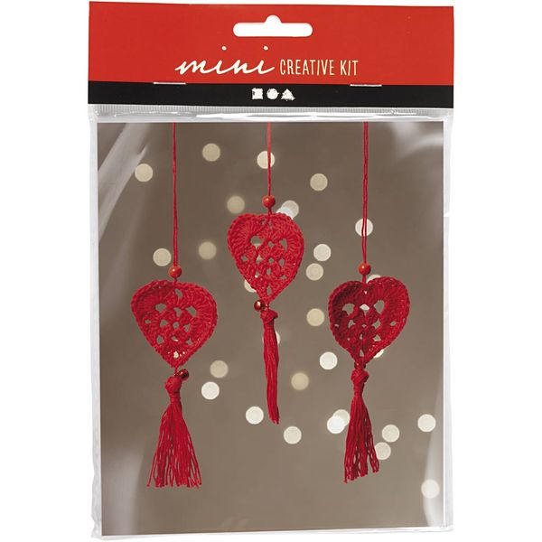 Produktbild: Creativ Company DIY Sets Stricken & H&auml;keln Mini Kreativ Set H&auml;keln, Herzen, Kreativ Box