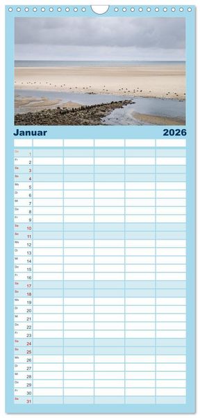 Produktbild: Familienplaner 2026 - Amrum: Natur und Freiheit mit 5 Spalten (Wandkalender, 21 x 45 cm) CALVENDO