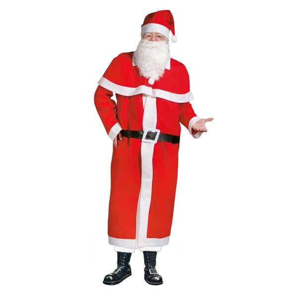 Produktbild: Idena Kost&uuml;m Weihnachtsmann mit Bart und M&uuml;tze 5-teilig Einheitsgr&ouml;&szlig;e 100% Polyester rot